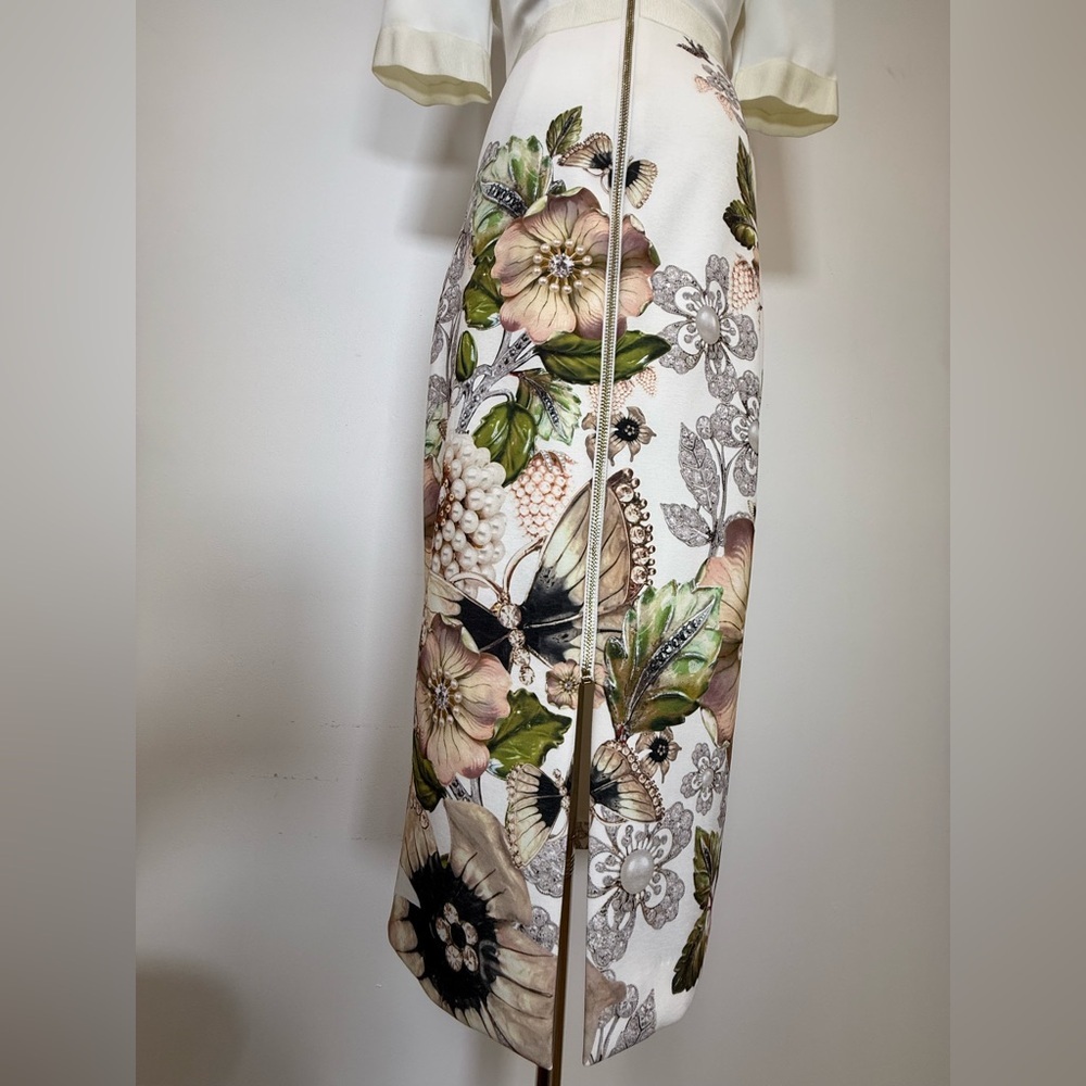 Ted Baker Layli Gem Gardens Ivory Short Sleeve Midi Dress Ted Baker 1/US Small - Picture 12 of 16
